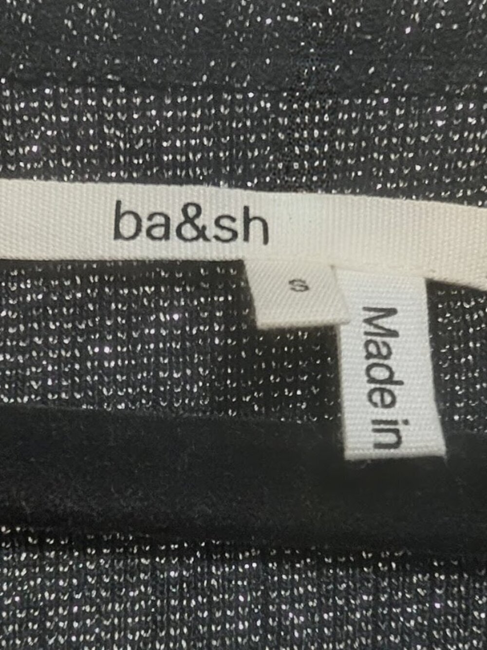 ba&sh | Lily Ribbed Metallic Scoop Neck In Black/Silver - Picture 6 of 14